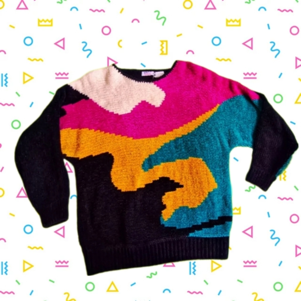 Vintage 80's Avon Colorblock Pullover Sweater